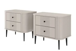 Bogart Szafki Nocne*2 x VESPER SZAFKA NOCNA 56 2SZ - cashmere mdf / cashmere / czarne nogi