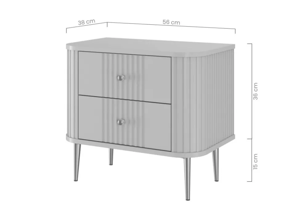 Bogart Szafki Nocne*2 x VESPER SZAFKA NOCNA 56 2SZ - czarny mdf / czarny mdf / złote nogi