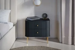 Bogart Szafki Nocne*2 x VESPER SZAFKA NOCNA 56 2SZ - czarny mdf / czarny mdf / złote nogi