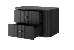 Bogart Szafki Nocne*2 x VESPER SZAFKA NOCNA 56 2SZ - czarny mdf / czarny mdf / złote uchwyty / wisząca