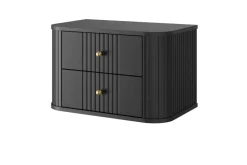 Bogart Szafki Nocne*2 x VESPER SZAFKA NOCNA 56 2SZ - czarny mdf / czarny mdf / złote uchwyty / wisząca