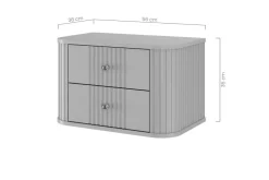 Bogart Szafki Nocne*2 x VESPER SZAFKA NOCNA 56 2SZ - czarny mdf / czarny mdf / złote uchwyty / wisząca