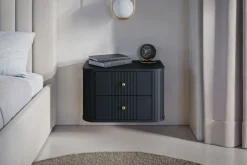 Bogart Szafki Nocne*2 x VESPER SZAFKA NOCNA 56 2SZ - czarny mdf / czarny mdf / złote uchwyty / wisząca