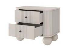 Bogart Szafki Nocne*2 x VESPER SZAFKA NOCNA 56 2SZ - cashmere mdf / cashmere / czarne uchwyty / nogi kule