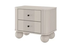 Bogart Szafki Nocne*2 x VESPER SZAFKA NOCNA 56 2SZ - cashmere mdf / cashmere / czarne uchwyty / nogi kule