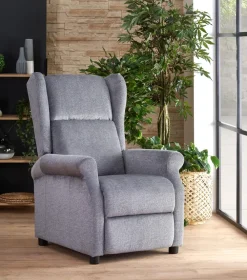 Halmar Fotele Do Biura|Fotele Do Sypialni*AGUSTIN M fotel rozkładany z funkcją masażu popielaty (1p=1szt)1 sztuka