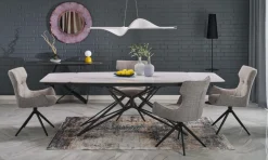Halmar Stoły*ALFREDO stół rozkładany, biały marmur / czarny (2p=1szt)1 sztuka