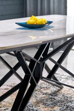 Halmar Stoły*ALFREDO stół rozkładany, biały marmur / czarny (2p=1szt)1 sztuka