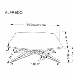Halmar Stoły*ALFREDO stół rozkładany, biały marmur / czarny (2p=1szt)1 sztuka