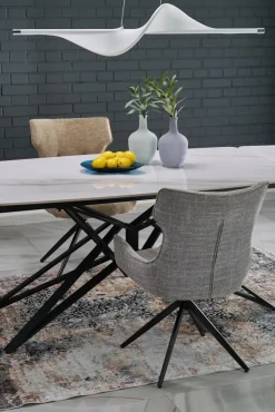 Halmar Stoły*ALFREDO stół rozkładany, biały marmur / czarny (2p=1szt)1 sztuka