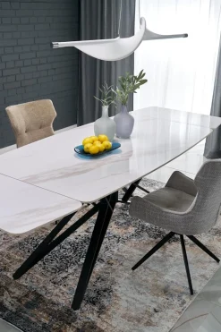 Halmar Stoły*ALFREDO stół rozkładany, biały marmur / czarny (2p=1szt)1 sztuka