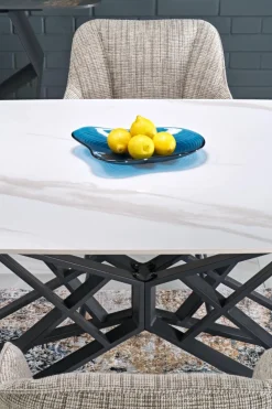 Halmar Stoły*ALFREDO stół rozkładany, biały marmur / czarny (2p=1szt)1 sztuka