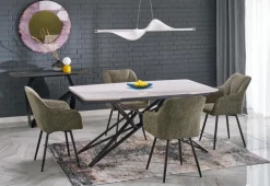 Halmar Stoły*ALFREDO stół rozkładany, biały marmur / czarny (2p=1szt)1 sztuka