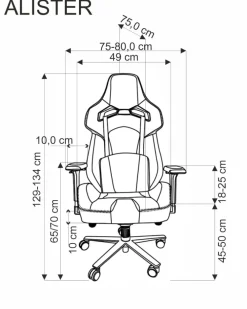 Halmar Fotele*ALISTER fotel gabinetowy popielaty / czarny1 sztuka