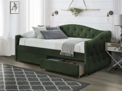 Dzieci Halmar Łóżka Młodzieżowe|Łóżka Do Pokoju Dziecięcego*ALOHA łóżko z szufladami ciemny zielony velvet (3p=1szt)1 sztuka