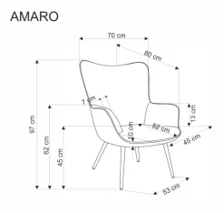Halmar Fotele*AMARO fotel wypoczynkowy, oliwkowy (1p=1szt)1 sztuka