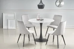 Halmar Stoły*AMBROSIO stół okrągły, blat - szkło, noga - czarny (2p=1szt)1 sztuka