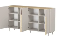 Bogart Komody Do Biura|Komody Do Przedpokoju*AMILIO KOMODA 200 4D - cashmere / dąb olejowany / uchwyty dąb jasny / nogi cashmere