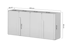 Bogart Komody Do Biura|Komody Do Przedpokoju*AMILIO KOMODA 200 4D - cashmere / dąb olejowany / uchwyty dąb jasny