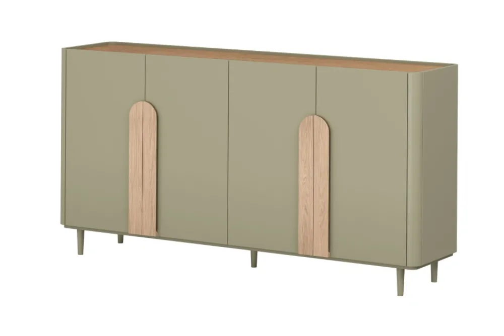 Bogart Komody Do Biura|Komody Do Przedpokoju*AMILIO KOMODA 200 4D - eukaliptus / dąb baltic dune / uchwyty dąb naturalny / nogi eukaliptus