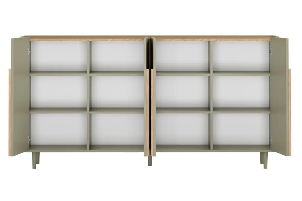 Bogart Komody Do Biura|Komody Do Przedpokoju*AMILIO KOMODA 200 4D - eukaliptus / dąb baltic dune / uchwyty dąb naturalny / nogi eukaliptus