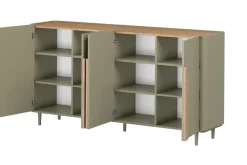 Bogart Komody Do Biura|Komody Do Przedpokoju*AMILIO KOMODA 200 4D - eukaliptus / dąb baltic dune / uchwyty dąb naturalny / nogi eukaliptus