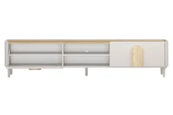 Bogart Szafki Rtv Do Salonu|Szafki Rtv*AMILIO RTV 220 1K1SZ - cashmere / dąb olejowany / uchwyty dąb jasny / nogi cashmere