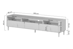Bogart Szafki Rtv Do Salonu|Szafki Rtv*AMILIO RTV 200 1K2SZ - eukaliptus / dąb baltic dune / uchwyty dąb naturalny / nogi eukaliptus