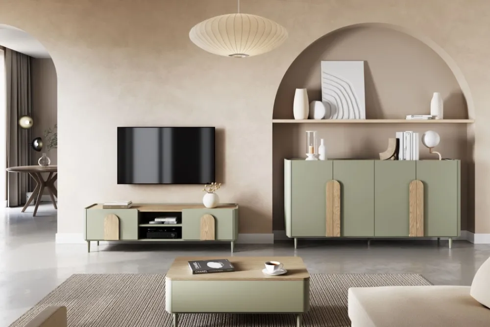 Bogart Szafki Rtv Do Salonu|Szafki Rtv*AMILIO RTV 170 1K1SZ - eukaliptus / dąb baltic dune / uchwyty dąb naturalny / nogi eukaliptus