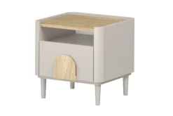 Bogart Szafki I Regały Do Pokoju Młodzieżowego|Szafki Nocne Do Pokoju Młodzieżowego*AMILIO SZAFKA NOCNA 50 1SZ - cashmere / dąb olejowany / uchwyty dąb jasny / nogi cashmere