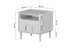 Bogart Szafki I Regały Do Pokoju Młodzieżowego|Szafki Nocne Do Pokoju Młodzieżowego*AMILIO SZAFKA NOCNA 50 1SZ - eukaliptus / dąb baltic dune / uchwyty dąb naturalny / nogi eukaliptus
