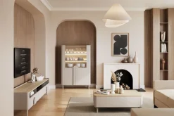 Bogart Witryny Do Jadalni|Witryny Do Salonu*AMILIO WITRYNA 100 2D - cashmere / dąb olejowany / uchwyty cashmere / nogi cashmere