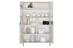 Bogart Witryny Do Jadalni|Witryny Do Salonu*AMILIO WITRYNA 100 2D - cashmere / dąb olejowany / uchwyty dąb jasny / nogi cashmere