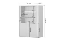 Bogart Witryny Do Jadalni|Witryny Do Salonu*AMILIO WITRYNA 100 2D - eukaliptus / dąb baltic dune / uchwyty dąb naturalny