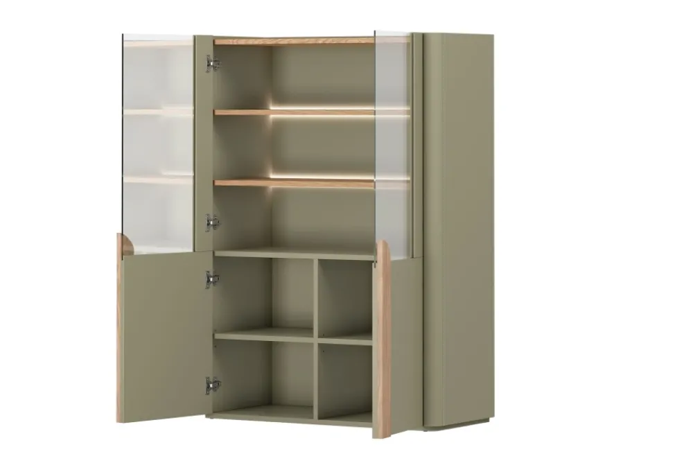 Bogart Witryny Do Jadalni|Witryny Do Salonu*AMILIO WITRYNA 100 2D - eukaliptus / dąb baltic dune / uchwyty dąb naturalny