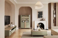 Bogart Witryny Do Jadalni|Witryny Do Salonu*AMILIO WITRYNA 100 2D - eukaliptus / dąb baltic dune / uchwyty dąb naturalny / nogi eukaliptus