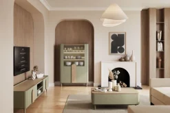 Bogart Witryny Do Jadalni|Witryny Do Salonu*AMILIO WITRYNA 100 2D - eukaliptus / dąb baltic dune / uchwyty dąb naturalny / nogi eukaliptus