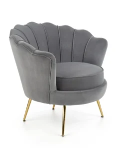 Halmar Fotele Do Sypialni|Fotele Do Salonu*AMORINITO fotel wypoczynkowy popielaty / złoty1 sztuka