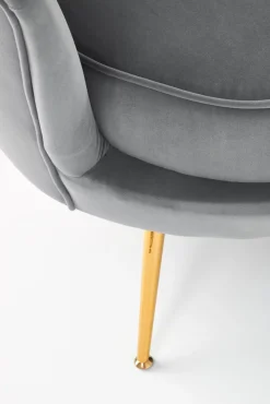 Halmar Fotele Do Biura|Fotele Do Sypialni*AMORINITO XL fotel wypoczynkowy popielaty / złoty1 sztuka