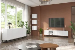 Bogart Komody*ASHA KOMODA 200 4D - biały mat / stelaż