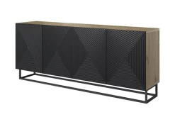 Bogart Komody*ASHA KOMODA 200 4D - czarny mat / artisan / stelaż