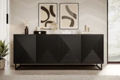 Bogart Komody*ASHA KOMODA 200 4D - czarny mat / artisan / stelaż