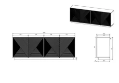 Bogart Komody*ASHA KOMODA 200 4D - czarny mat