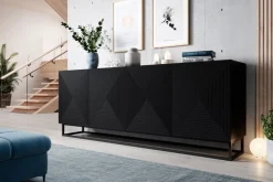 Bogart Komody*ASHA KOMODA 200 4D - czarny mat / stelaż