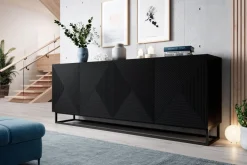 Bogart Komody*ASHA KOMODA 200 4D - czarny mat / stelaż