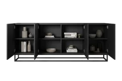 Bogart Komody*ASHA KOMODA 200 4D - czarny mat / stelaż