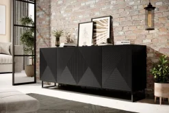Bogart Komody*ASHA KOMODA 200 4D - czarny mat / stelaż