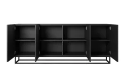 Bogart Komody*ASHA KOMODA 200 4D - czarny mat / stelaż