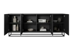 Bogart Komody*ASHA KOMODA 200 4D - czarny mat / stelaż