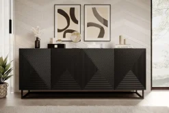 Bogart Komody*ASHA KOMODA 200 4D - czarny mat / stelaż